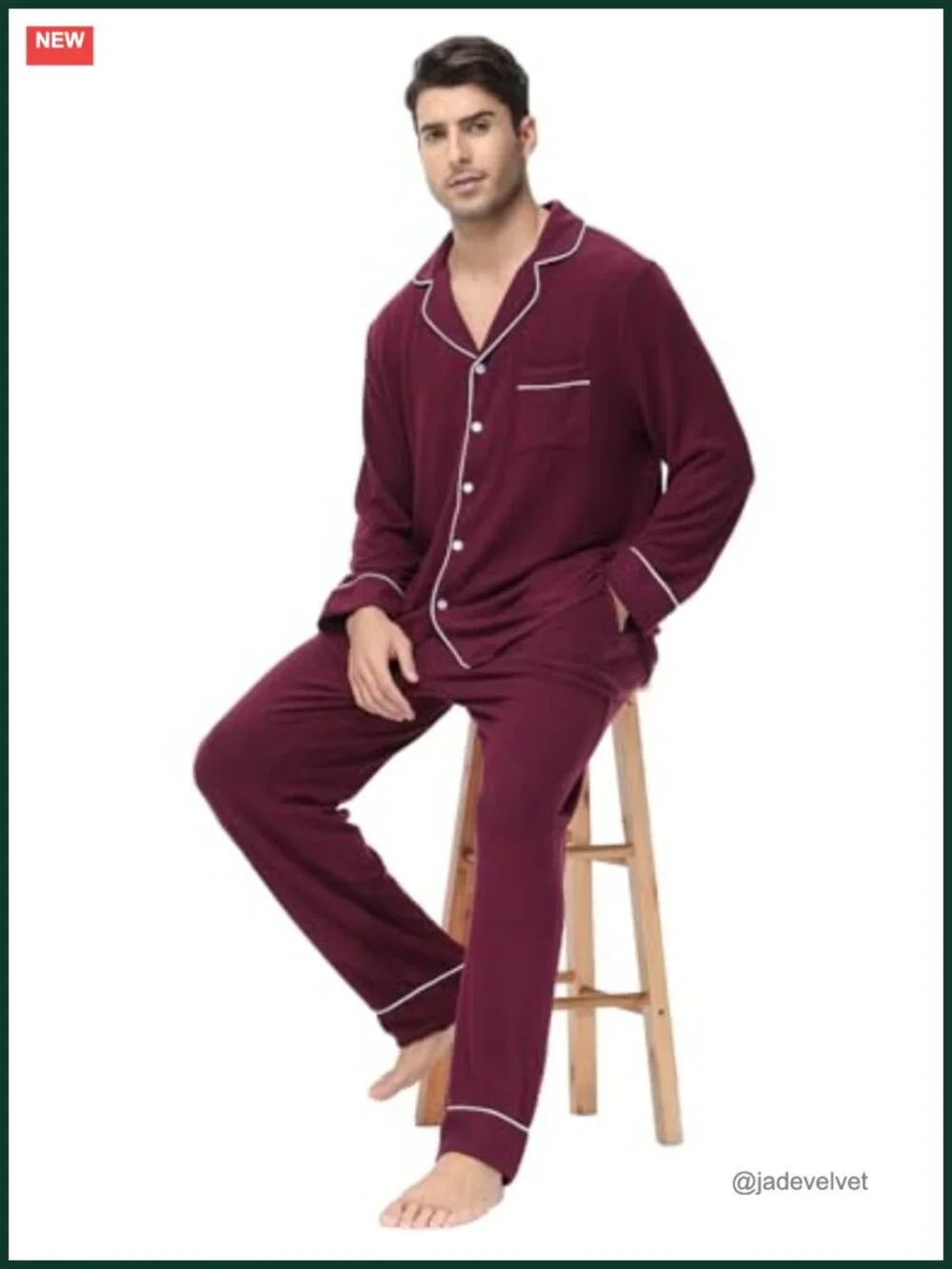Long Sleeve Button Down Pajama Set with Pockets Sleepwear